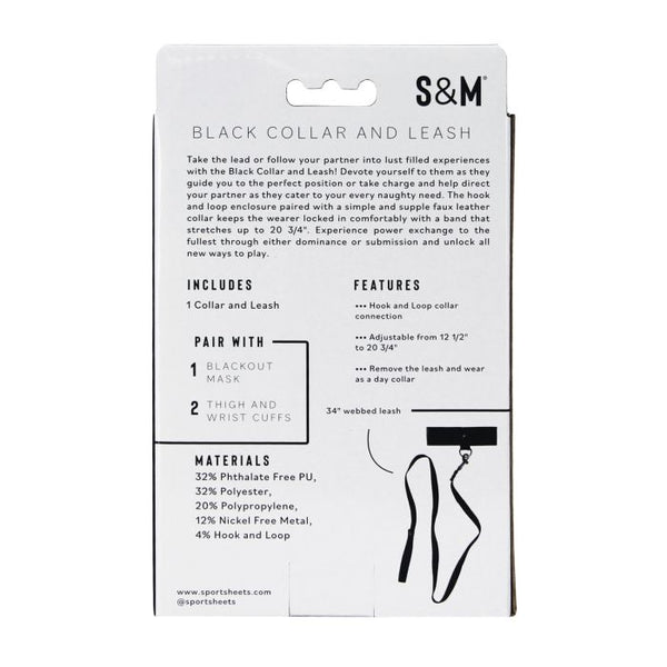 Sex & Mischief Leash & Collar Black | WorldCondoms
