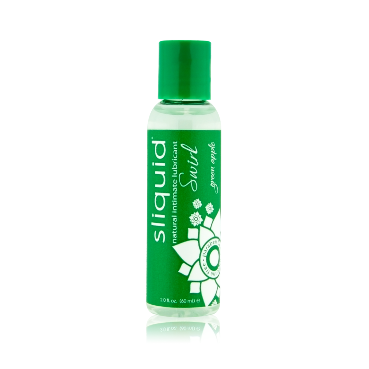 An image of Sliquid Green Apple 60ml bottle in a white background. 