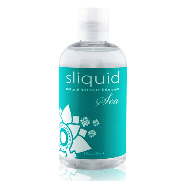 An image of Sliquid Naturals Sea 255ml bottle in a white background.