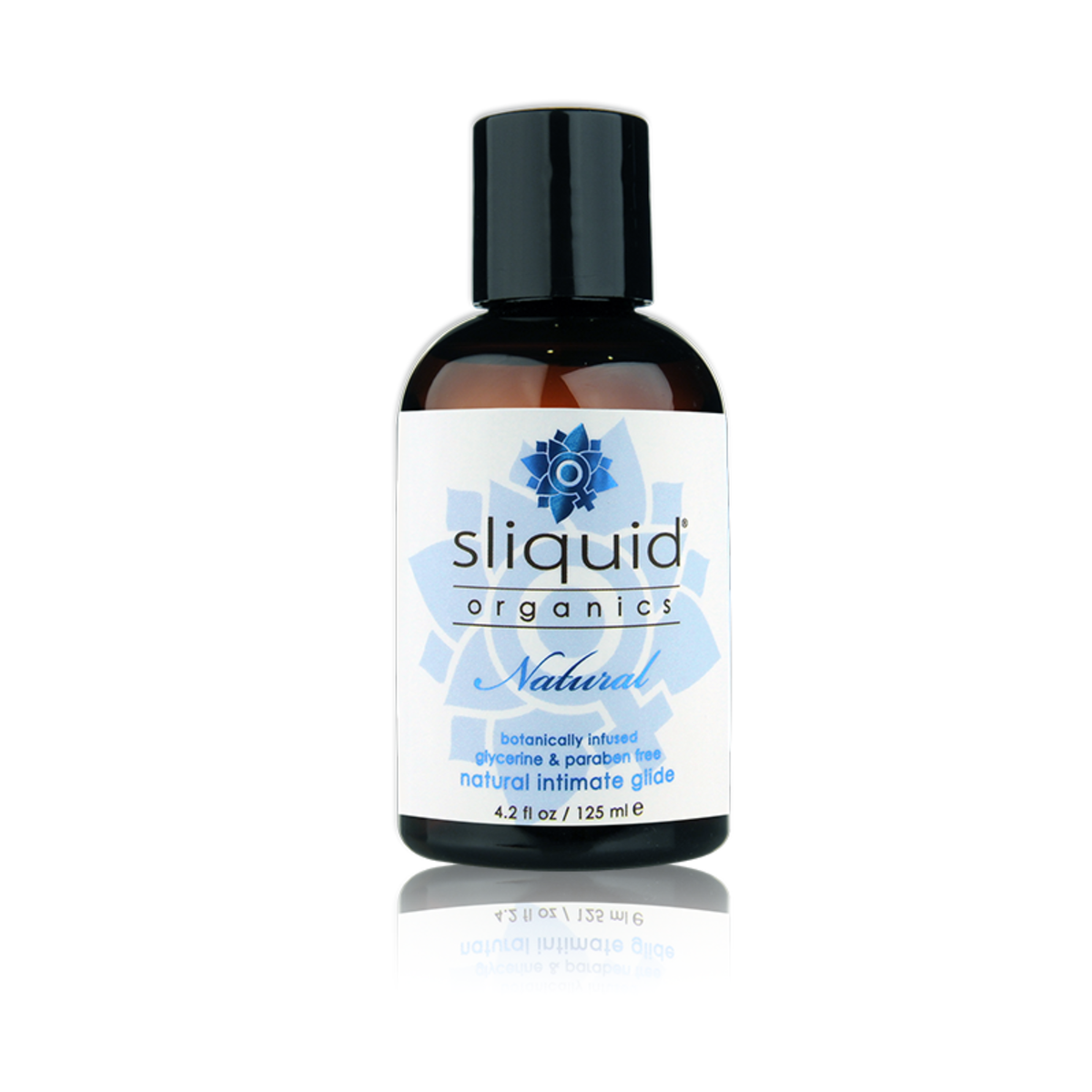 An image of Sliquid Organics Natural 125ml bottle in a white background.