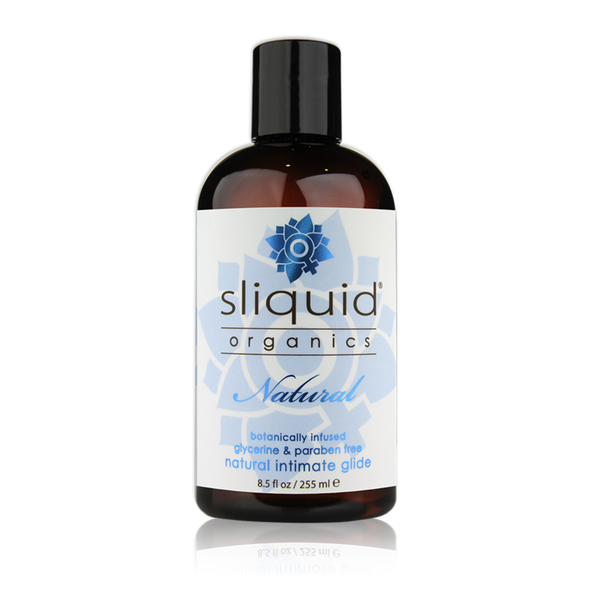 An image of Sliquid Organics Natural 255ml bottle in a white background.