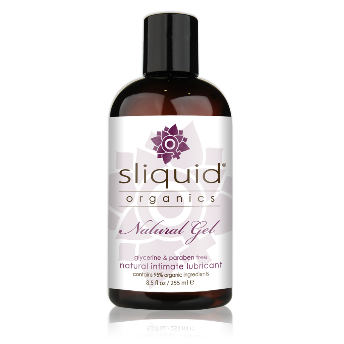 An image of Sliquid Organics Natural Gel 255ml bottle in a white background.