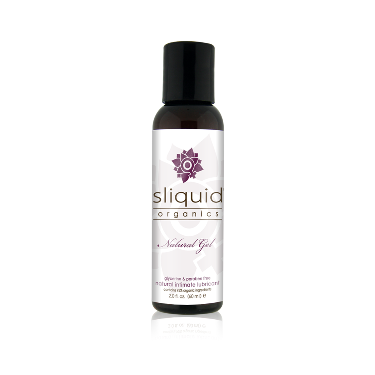 An image of Sliquid Organics Natural Gel 60ml bottle in a white background.