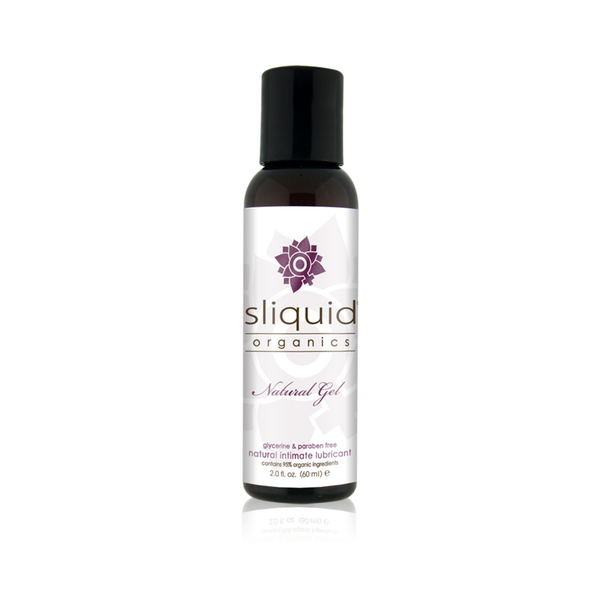 An image of Sliquid Organics Natural Gel 60ml bottle in a white background.