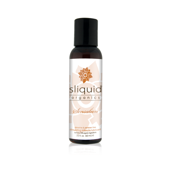 An image of Sliquid Organics Sensation 60ml bottle in a white background.