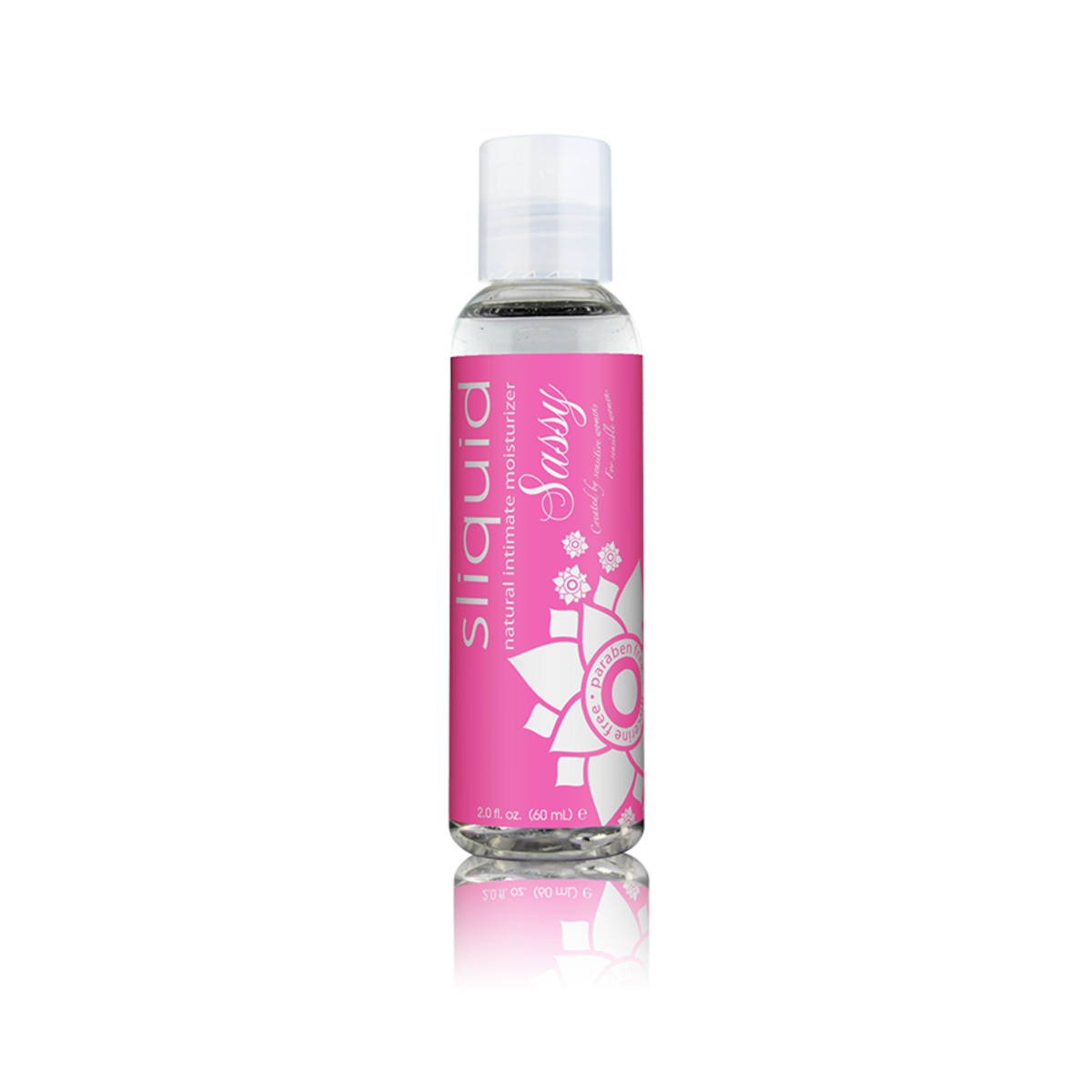 An image of Sliquid Sassy Natural Lubricant 60ml bottle in a white background.