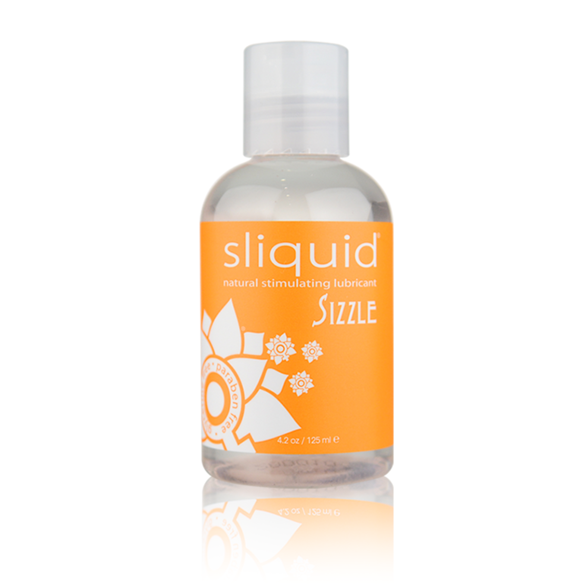 An image of Sliquid Sizzle Stimulating 125ml bottle in a white background.