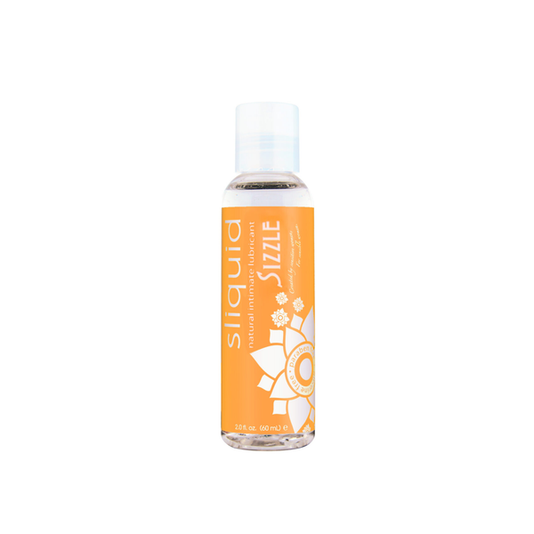 An image of Sliquid Sizzle Stimulating 60ml bottle in a white background.