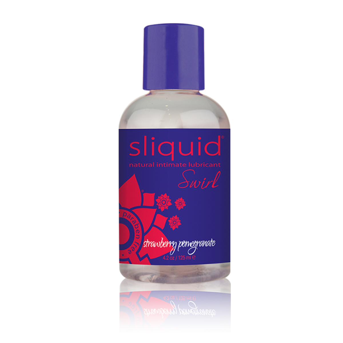 An image of Sliquid Strawberry Pomegranate 125ml bottle in a white background.