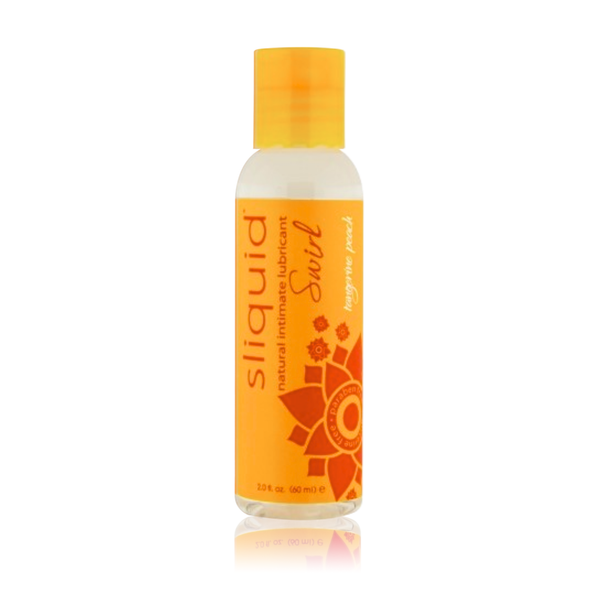 An image of Sliquid Tangerine Peach 60ml bottle in a white background.
