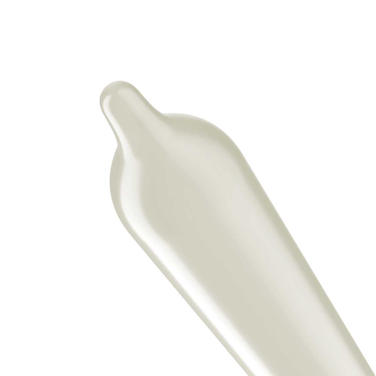 Close up of condom with a reservoir tip in a white background. 