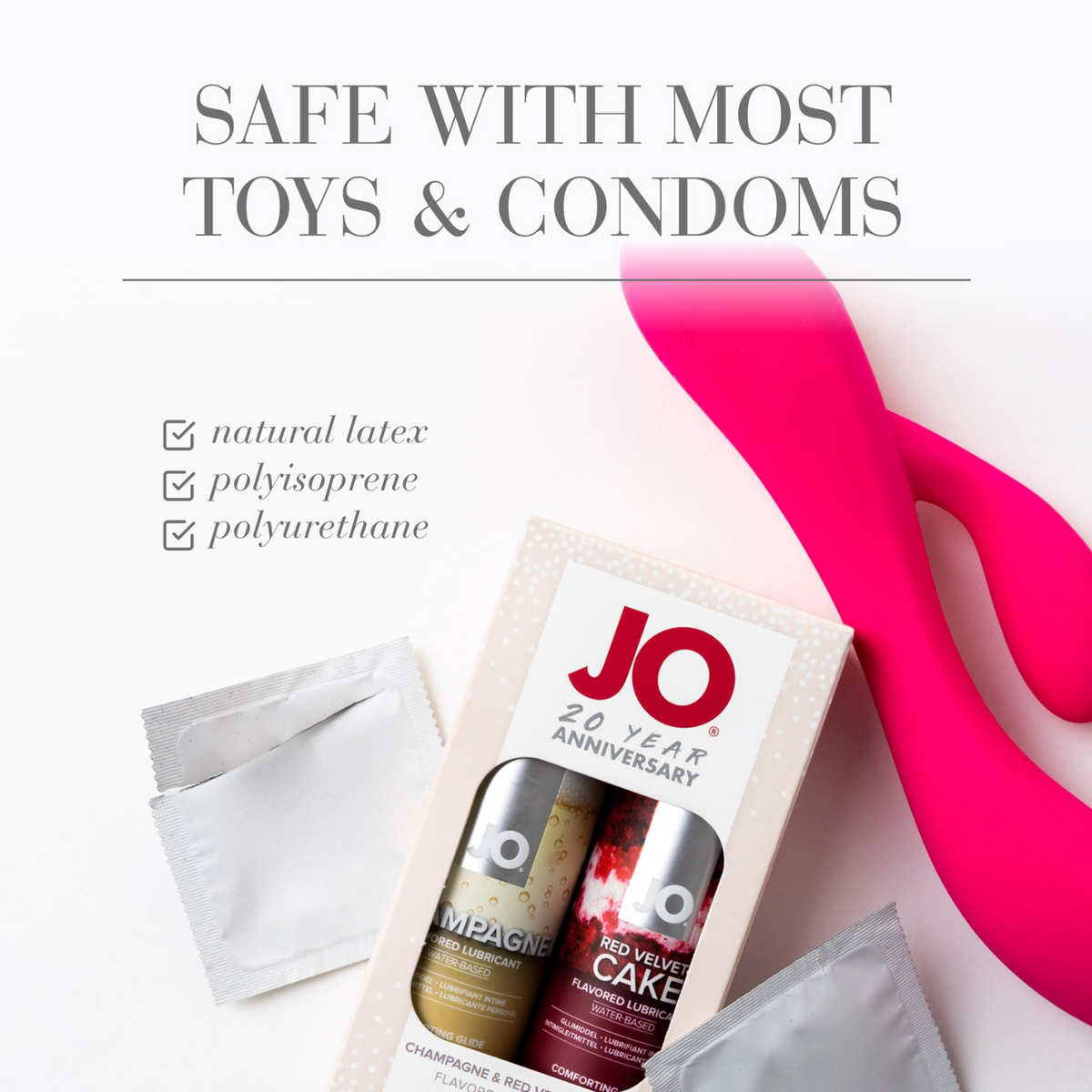 JO 20th Anniversary Water-Based Flavored Lubricant Gift Set - safe to use