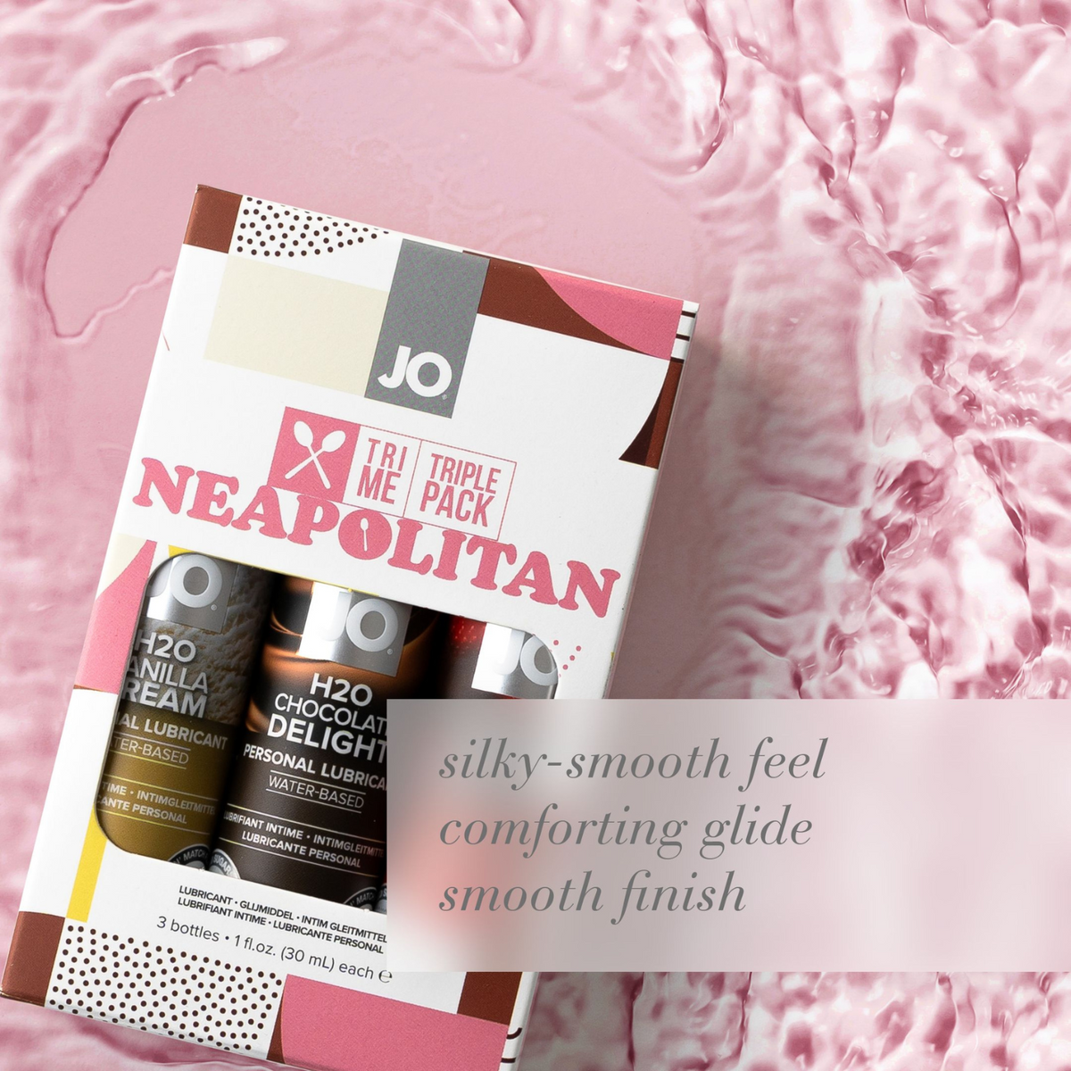 JO Tri Me Triple Pack NEAPOLITAN Water-Based - silky smooth