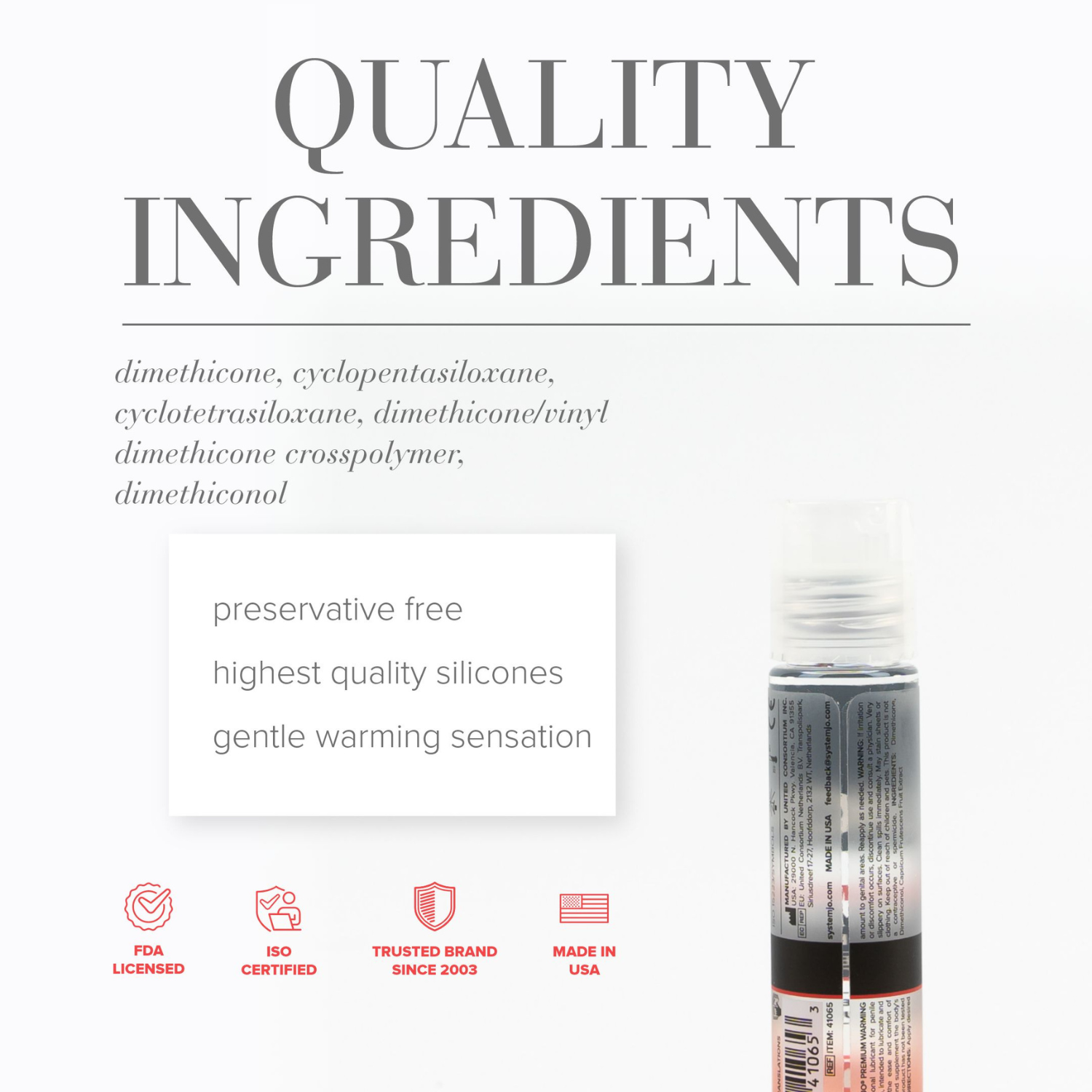 JO Premium Anal Warming Lubricante a base de silicona 2 fl oz Imagen secundaria del producto