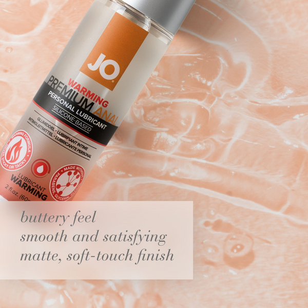 JO Premium Anal Warming Lubricant Silicone-Based 2 fl oz - smooth texture