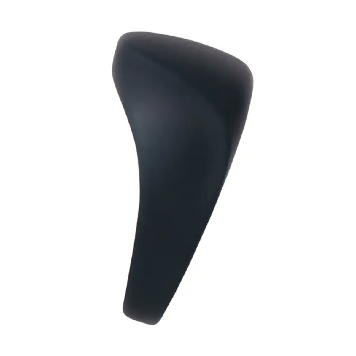Side profile view of the black VeDO Driver vibrating c-ring showing its ergonomic curved shape.