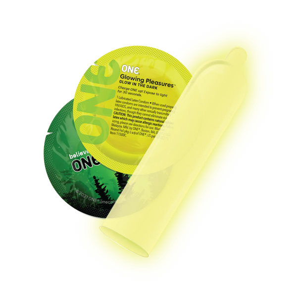 One glowing pleasures condoms