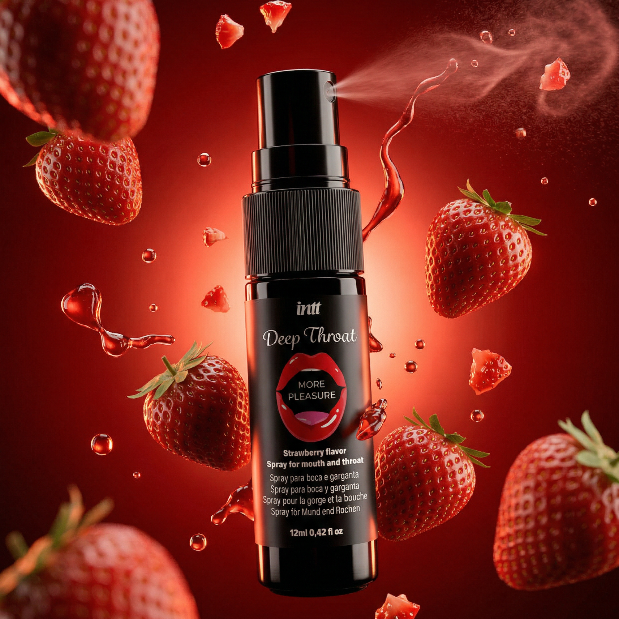 intt Deep Throat Strawberry Oral Spray 0.42 fl oz Secondary image