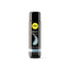 A black bottle of Pjur Aqua Natural water-based personal lubricant with a yellow logo and blue label.