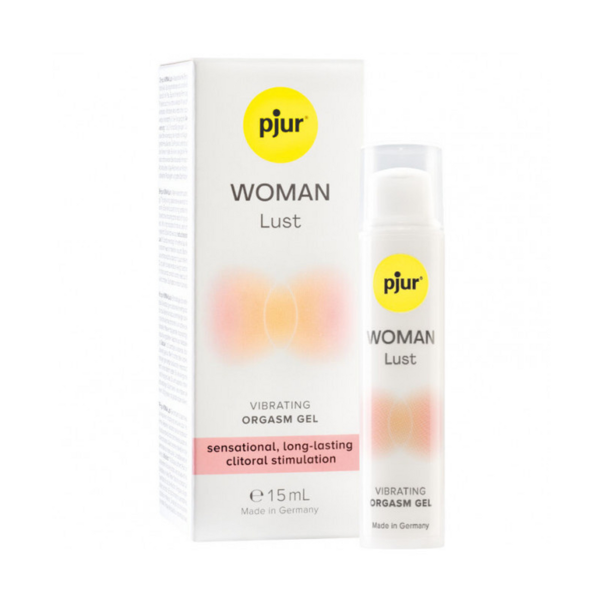 The pjur Woman Lust vibrating orgasm gel in white background. Main image