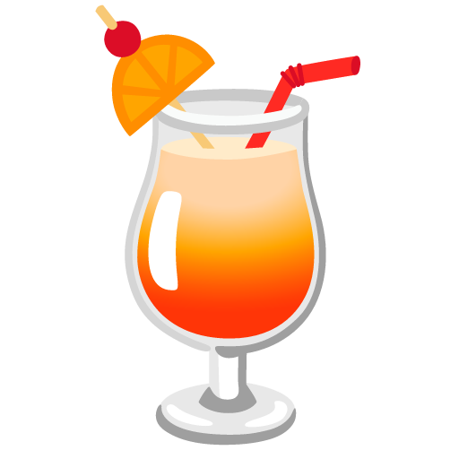 Tropical drink emoji in a white background.