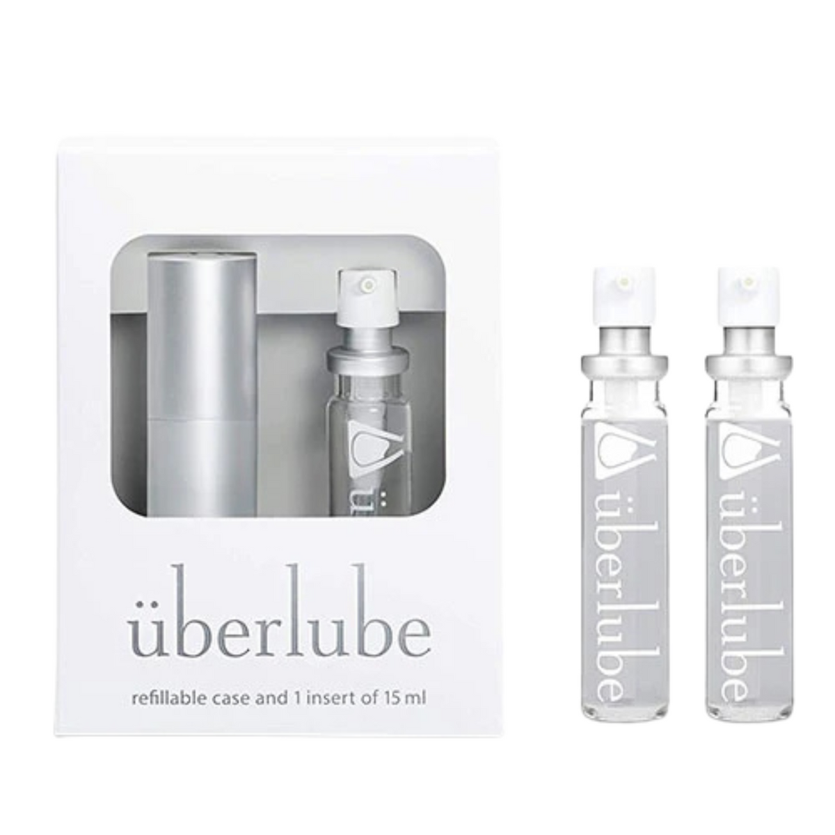 An image of überlube Silver Good-to-Go Traveler Set & Two Refills 15ml in a white background. Main image