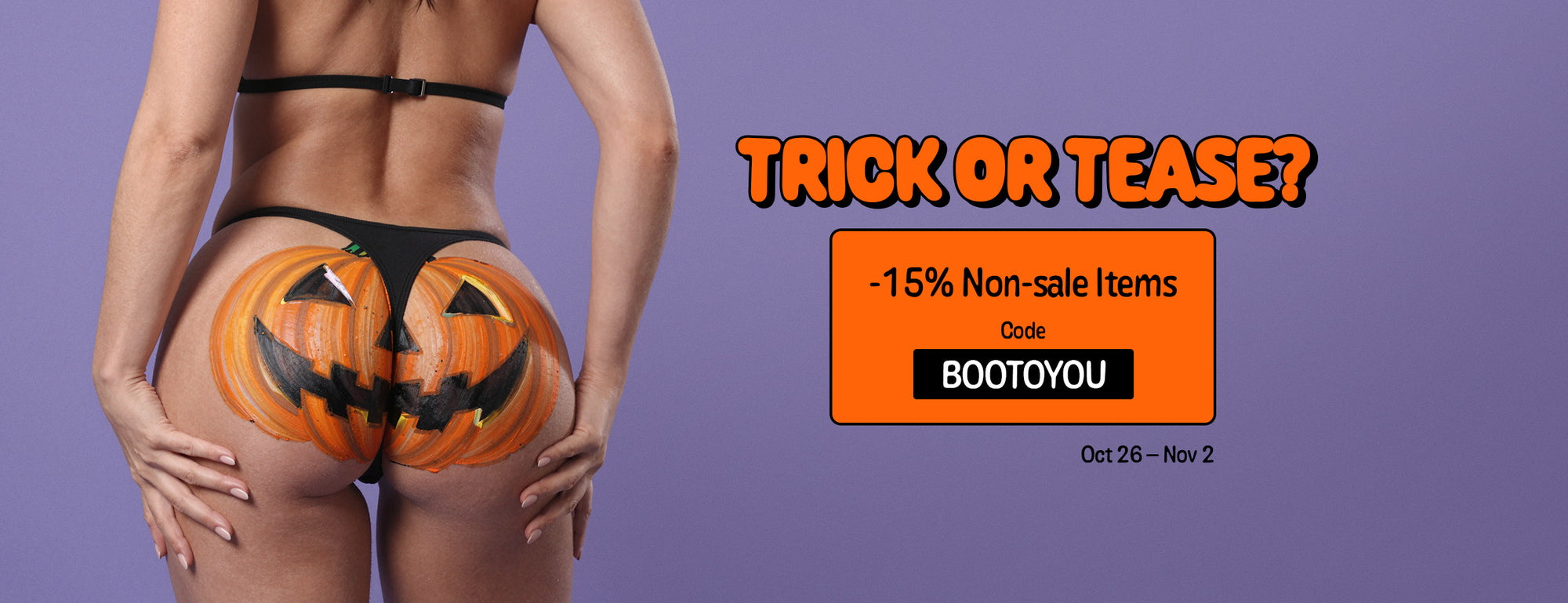 Wide Halloween promotional banner titled 