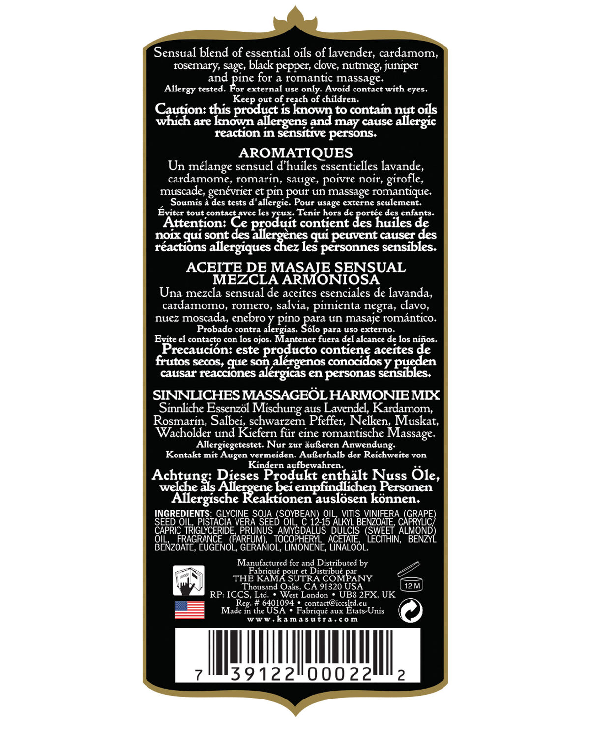 Kama Sutra Aromatics Oil Harmony Blend