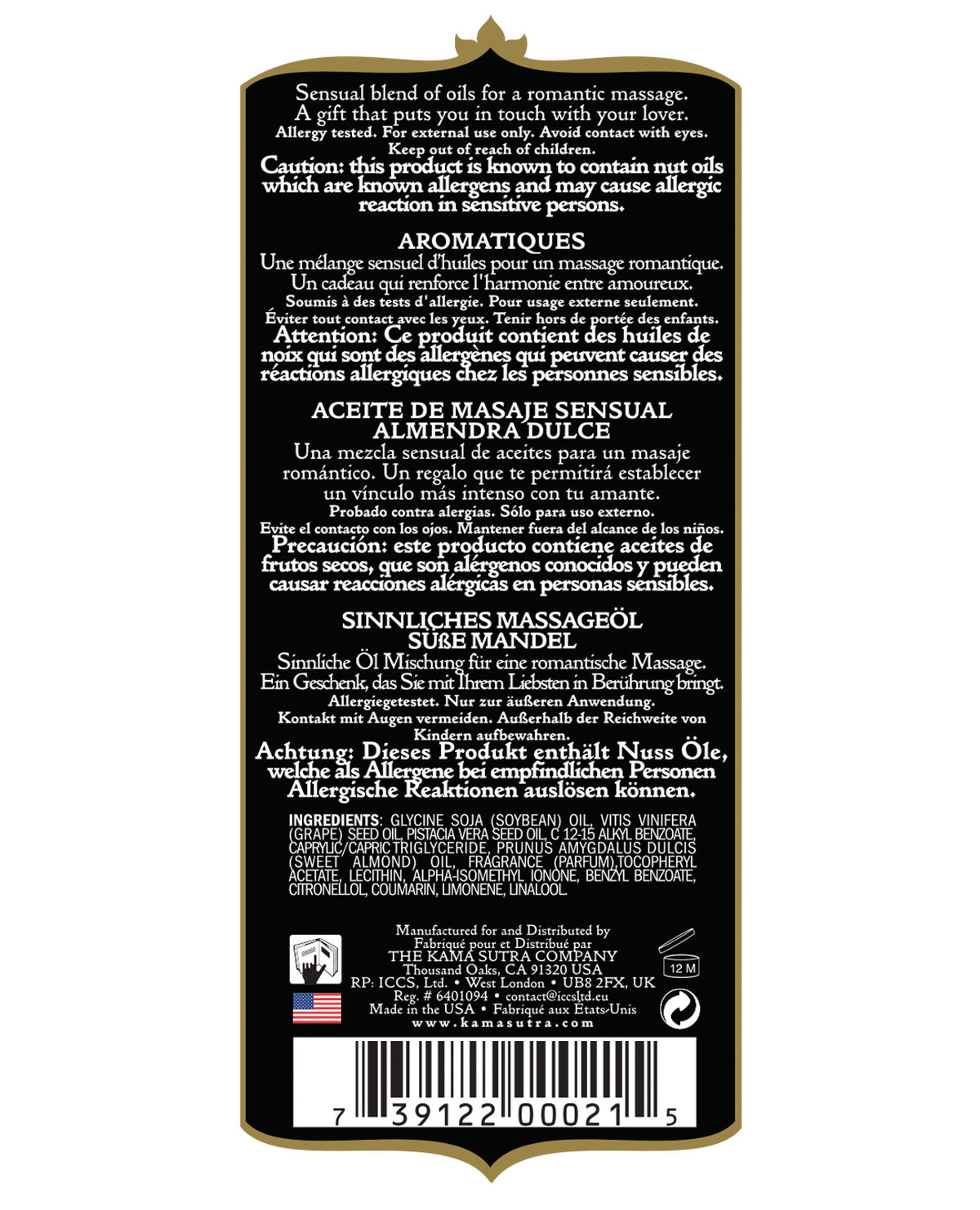Kama Sutra Aromatics Oil Sweet Almond