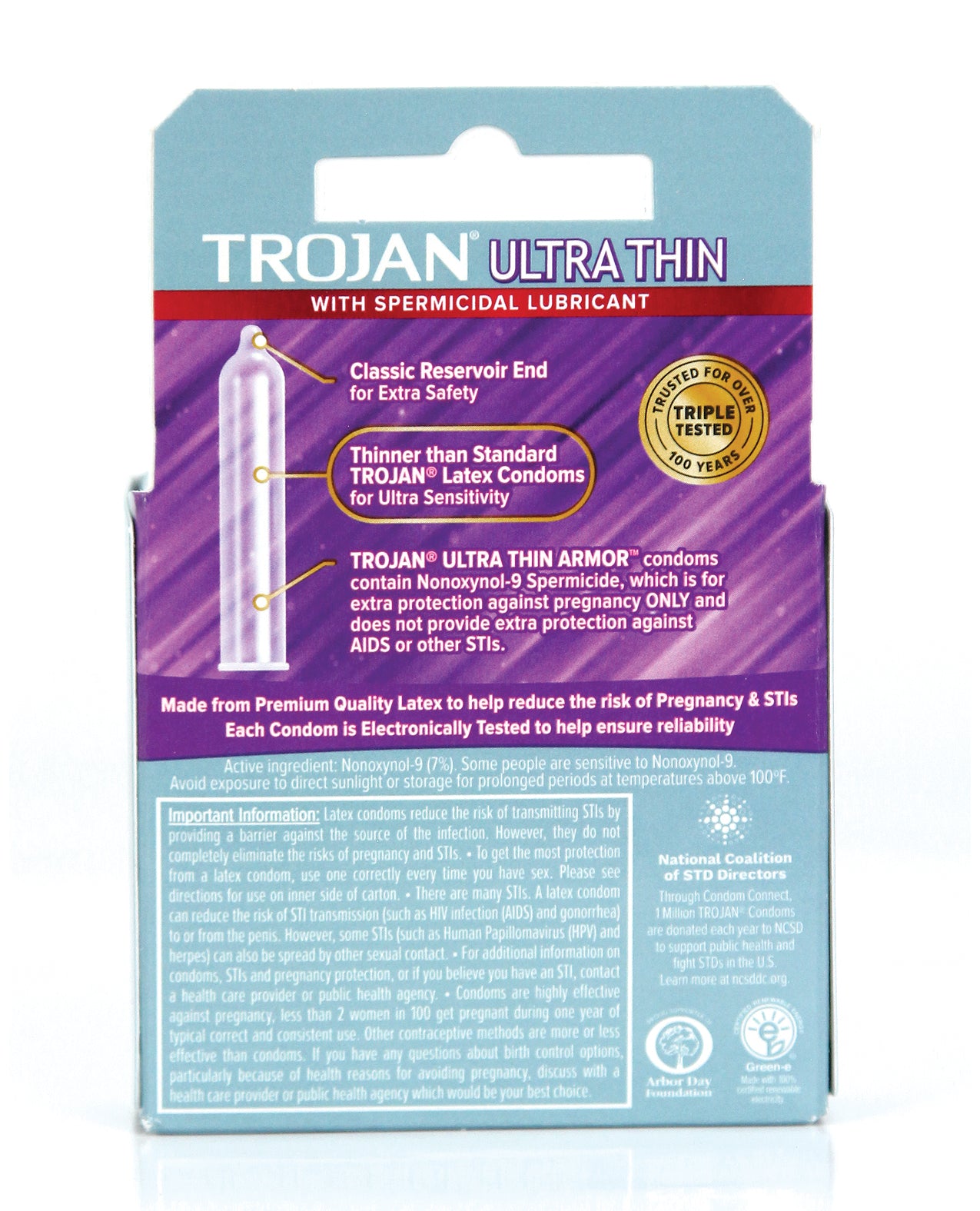 Trojan Ultra Thin Armor Spermicidal 3 Pack Secondary image