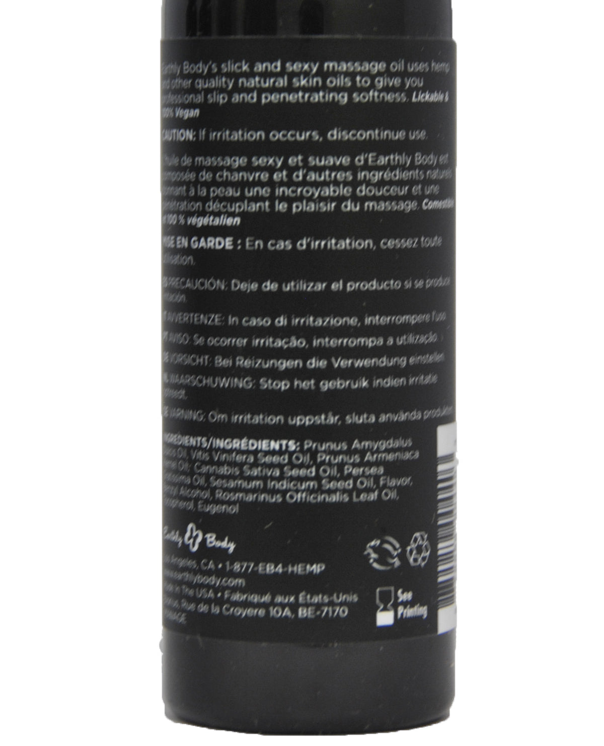 Earthly Body EDIBLE Massage Oil Watermelon 2 fl oz