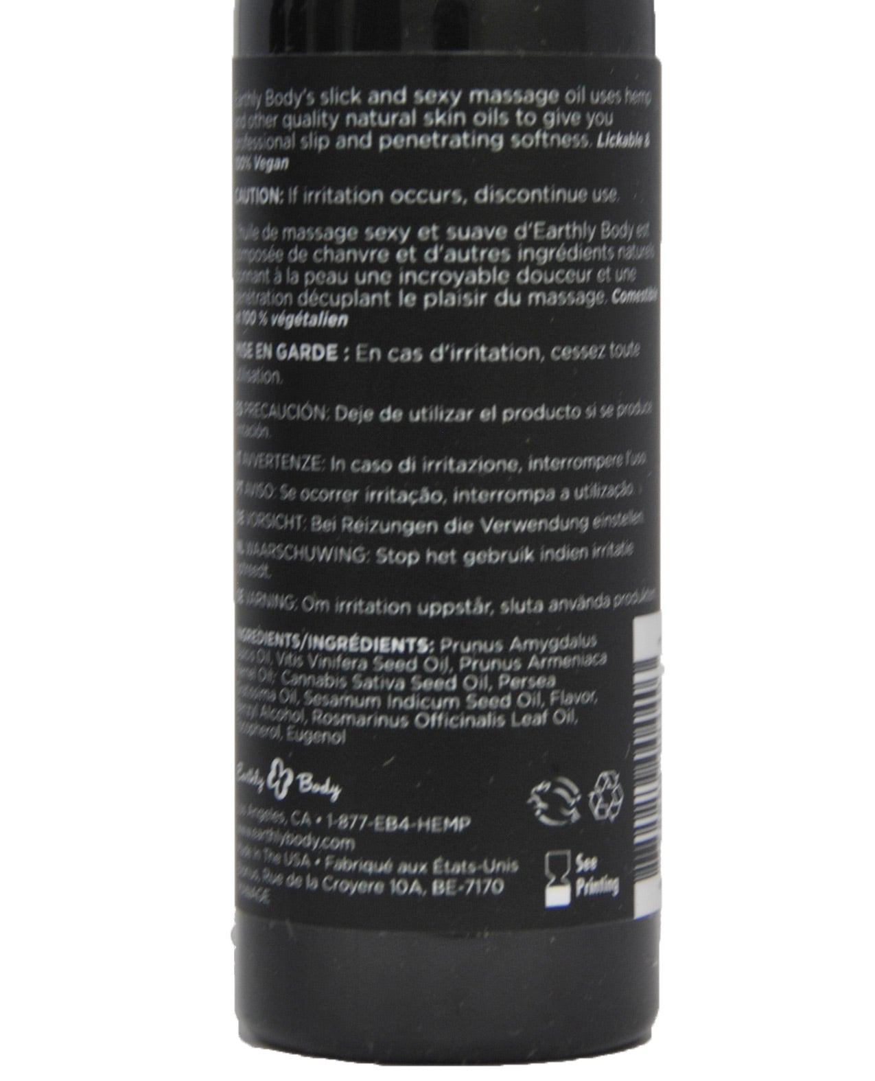 Earthly Body Aceite de masaje comestible Uva 2 fl oz Imagen secundaria del producto