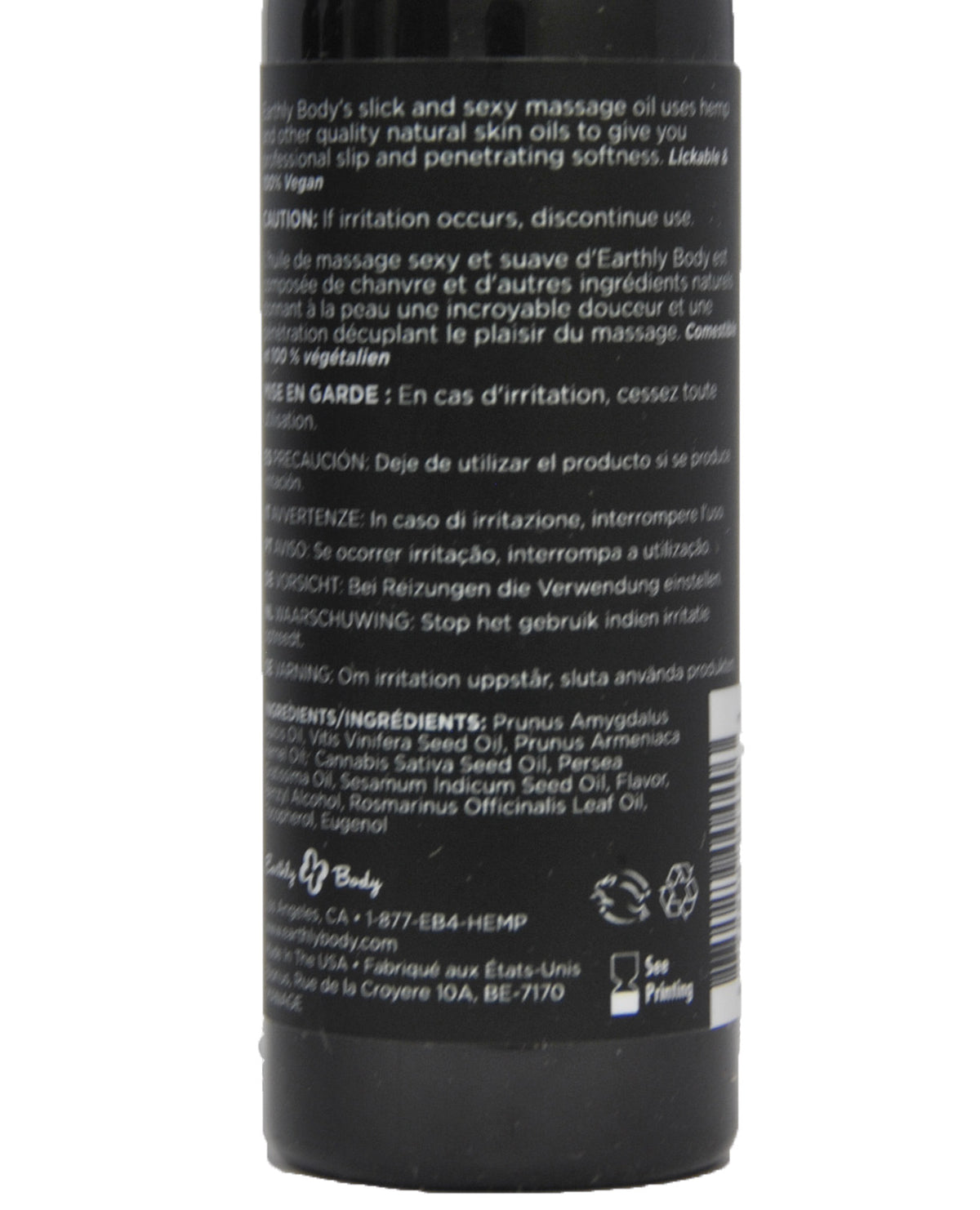 Earthly Body EDIBLE Massage Oil Grape 2 fl oz