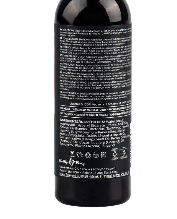 Earthly Body Hemp Seed by Night Edible LOTION Watermelon 2 fl oz