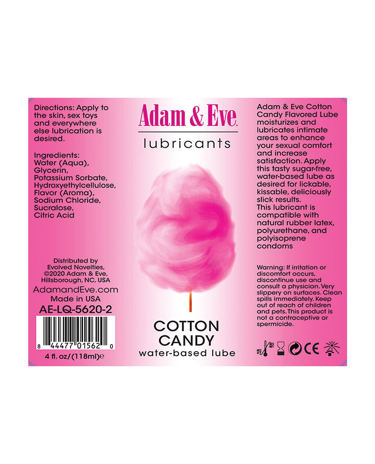 Adam & Eve Cotton Candy Water Based Lube ❤️ WorldCondoms