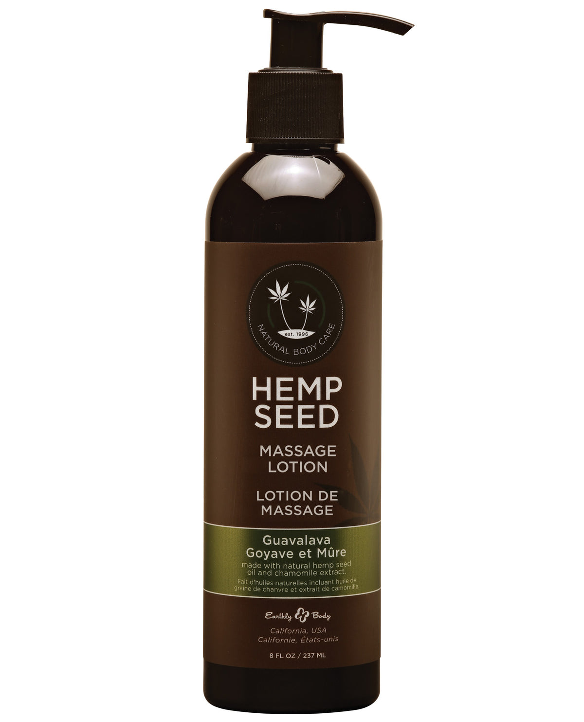 Earthly Body Hemp Seed Massage LOTION Guavalava 8 fl oz