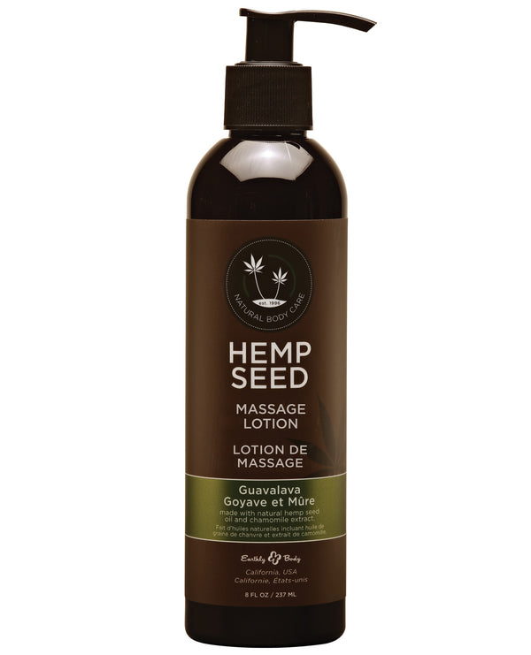 Earthly Body Hemp Seed Massage LOTION Guavalava 8 fl oz