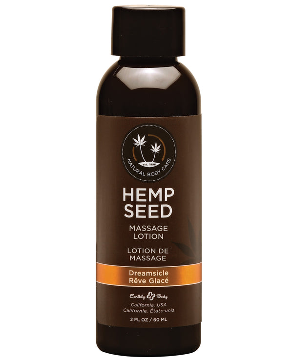 Earthly Body Hemp Seed Massage LOTION Dreamsicle 2 fl oz