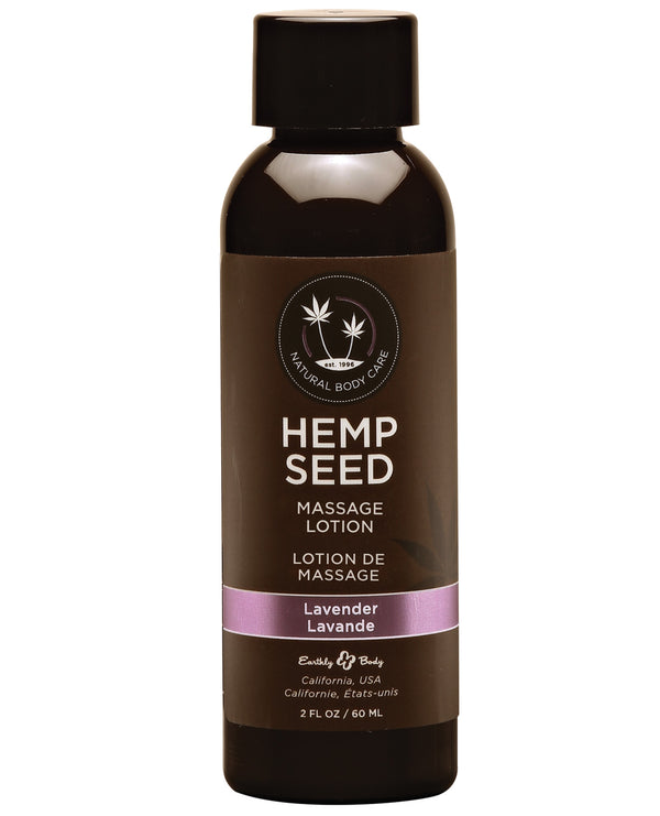 Earthly Body Hemp Seed Massage LOTION Lavender 2 fl oz