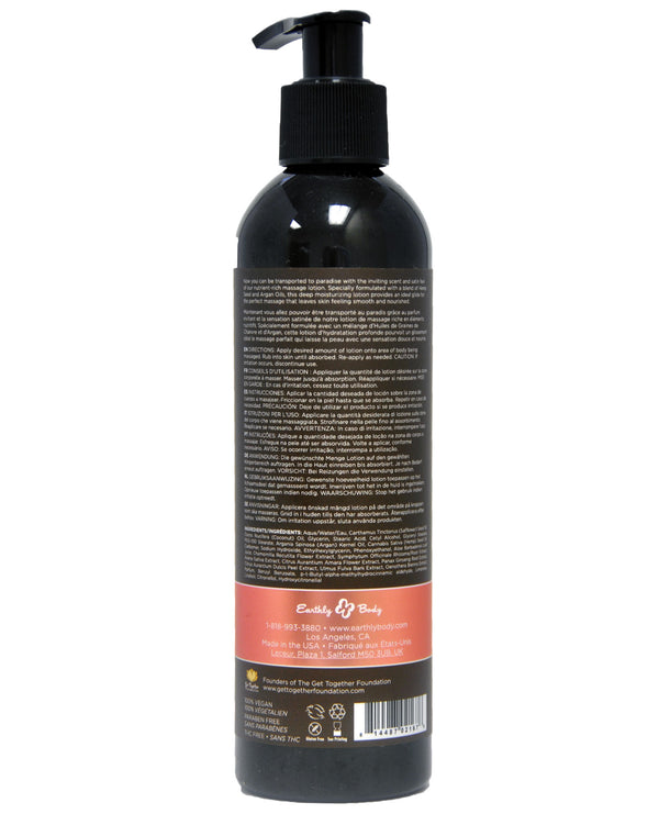 Earthly Body Hemp Seed Massage LOTION Isle of You 8 fl oz