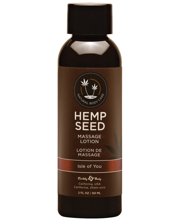Earthly Body Hemp Seed Massage LOTION Isle of You 2 fl oz