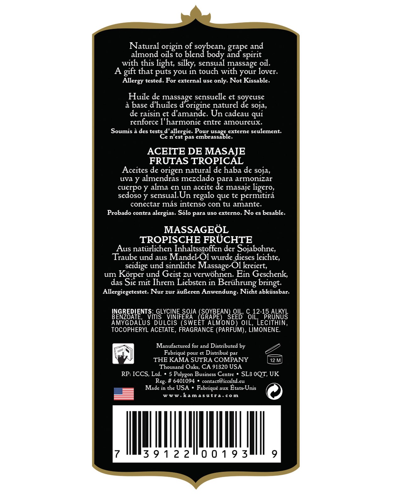 Kama Sutra Naturals Oil Tropical Fruits 8 fl oz Secondary image
