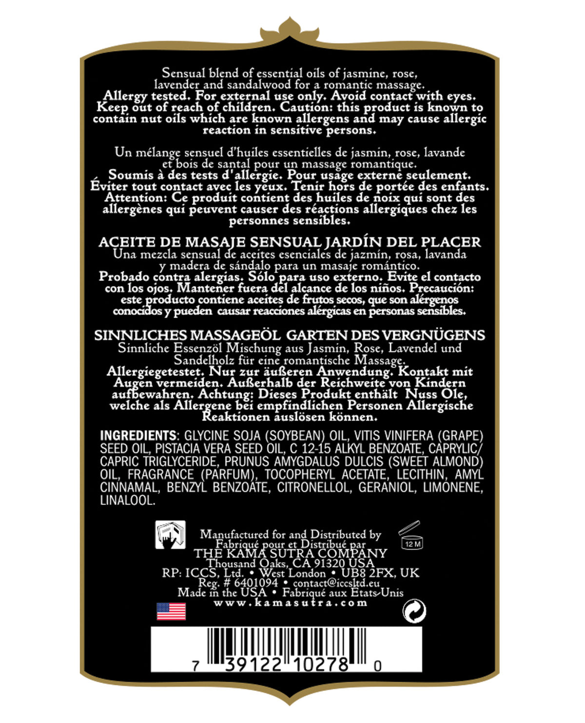 Kama Sutra Aromatics Oil Pleasure Garden