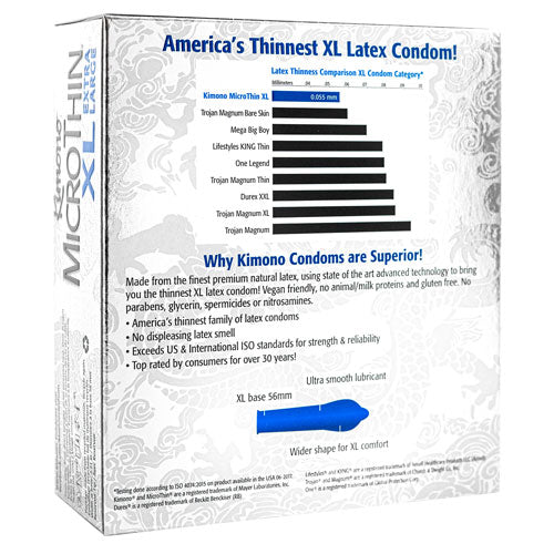 Kimono MicroThin XL Extra Large Box 36 Condoms | WorldCondoms