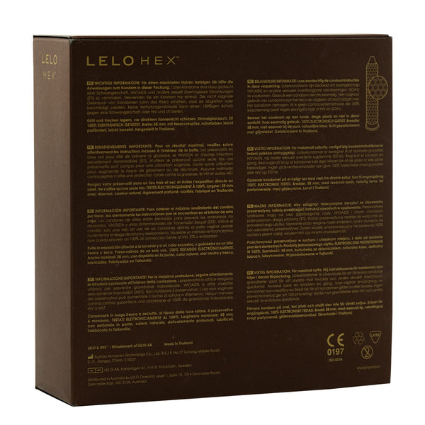 Lelo Hex Respect XL Box 36 Back | WorldCondoms