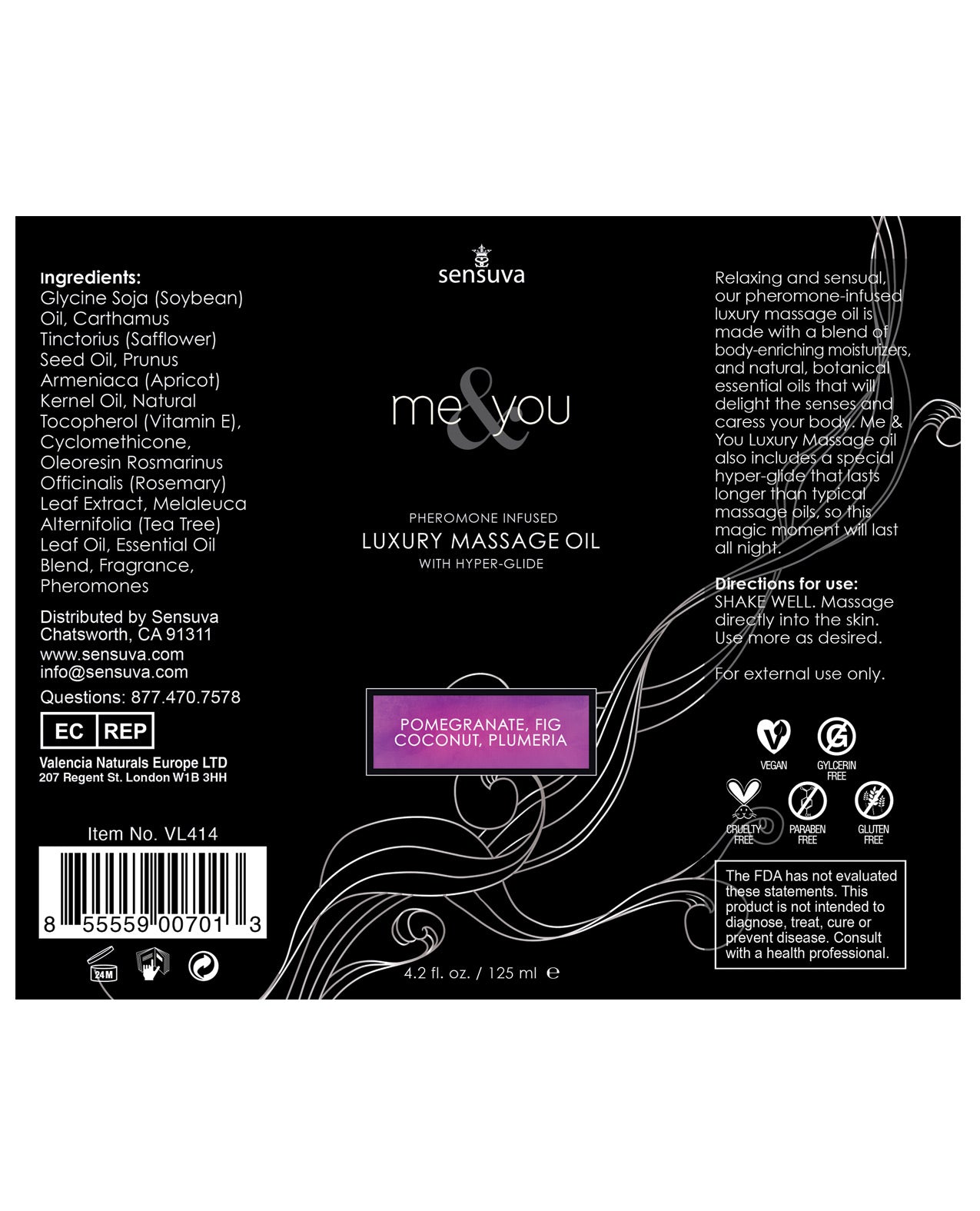 Sensuva ME & YOU Massage Oil Pomegranate Fig & Coconut Plumeria Secondary image