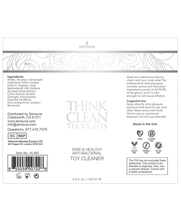 Sensuva Think Clean Thoughts Toy Cleaner 4.2 fl oz