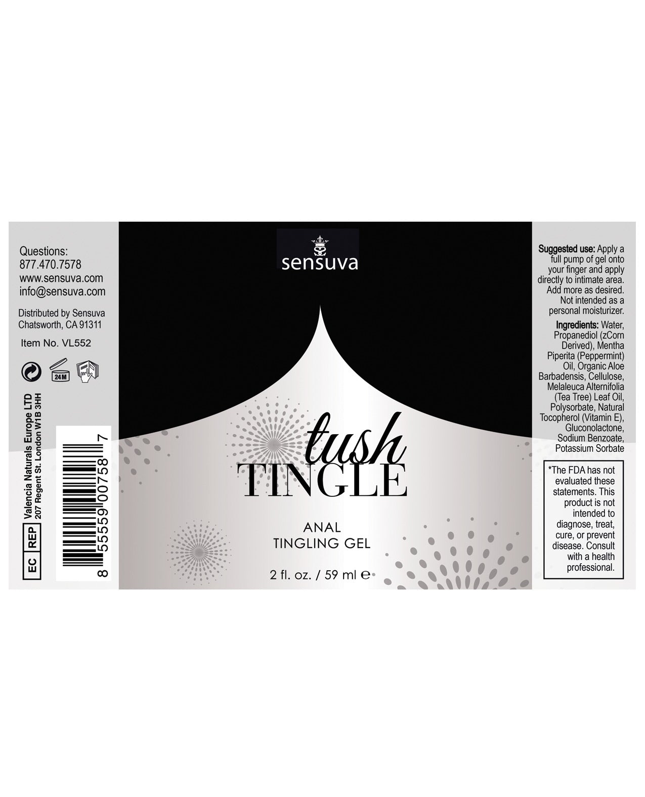Sensuva Tushy Tingle Erotic Anal Stimulation Gel 2 fl oz Secondary image