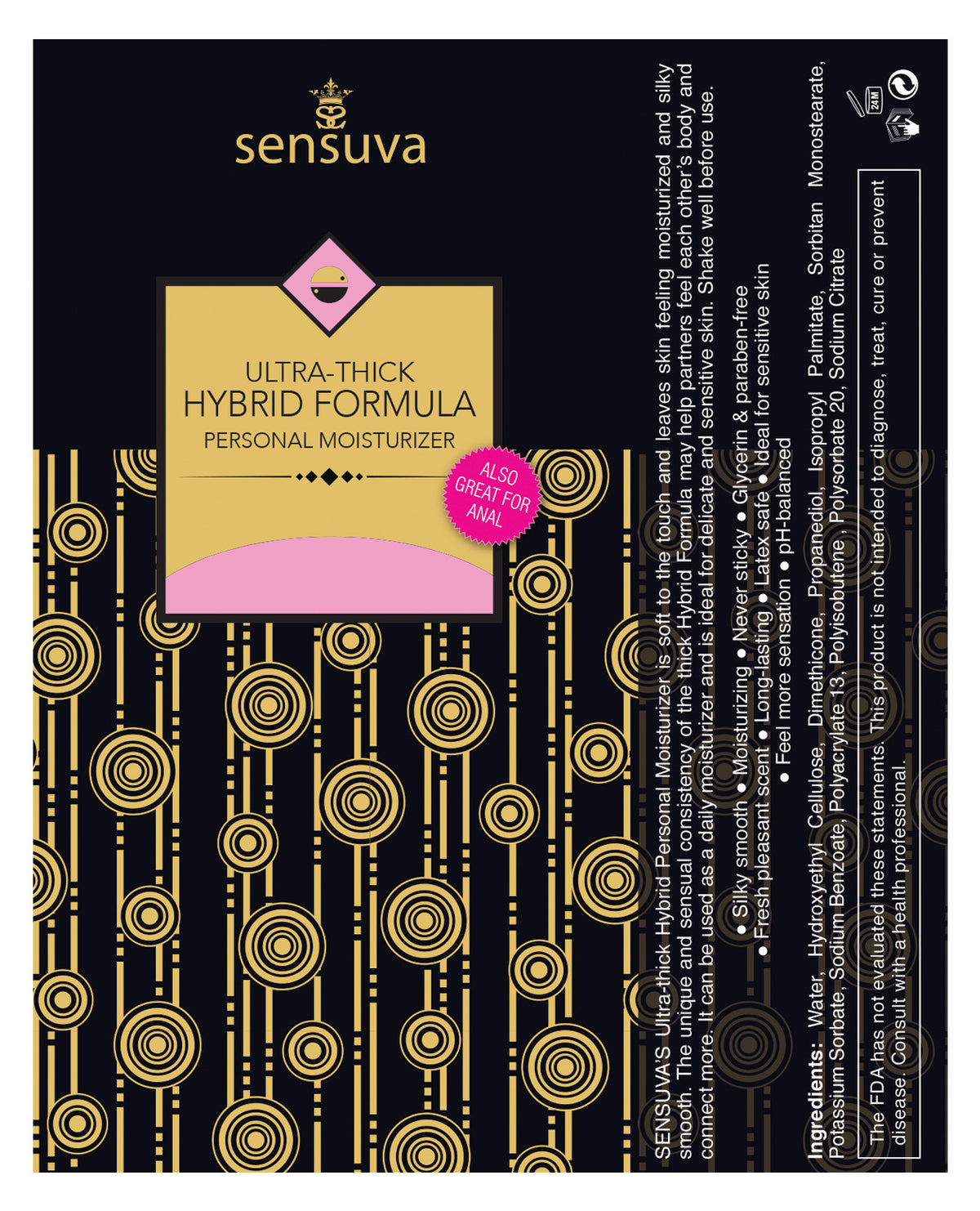 Sensuva ULTRA THICK Hybrid Personal Moisturizer Cotton Candy 3.38 fl oz