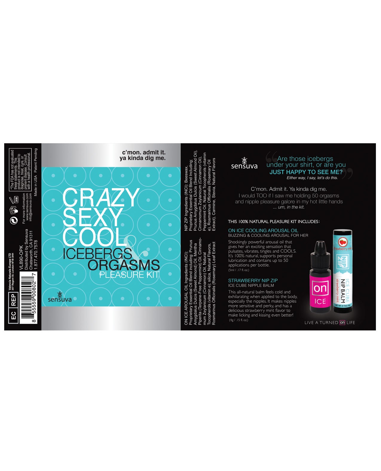 Sensuva Crazy Sexy Cool Icebergs & Orgasms Pleasure Kit Secondary image
